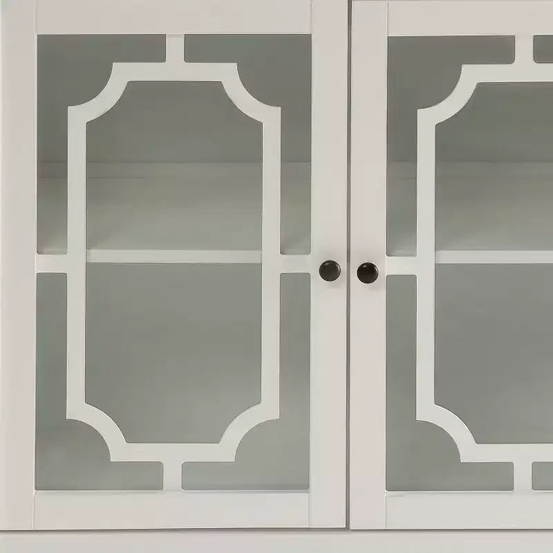 Buffet blanc 34 po avec deux portes vitrées