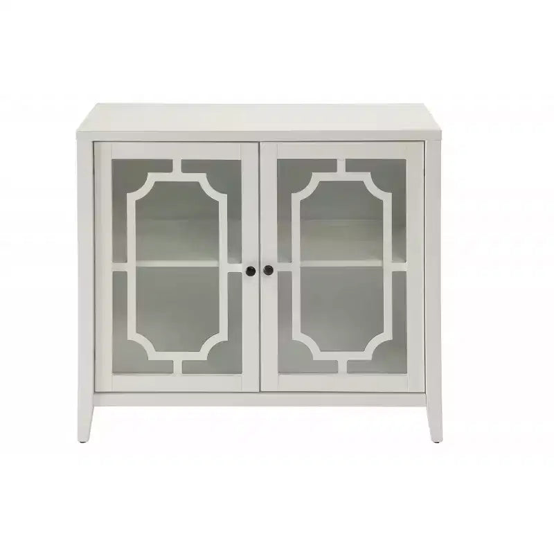 Buffet blanc 34 po avec deux portes vitrées