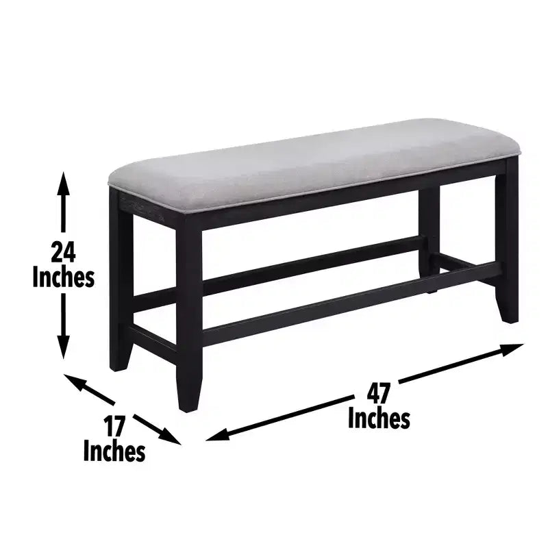 Banc de comptoir moderne en tissu rembourré et bois dur
