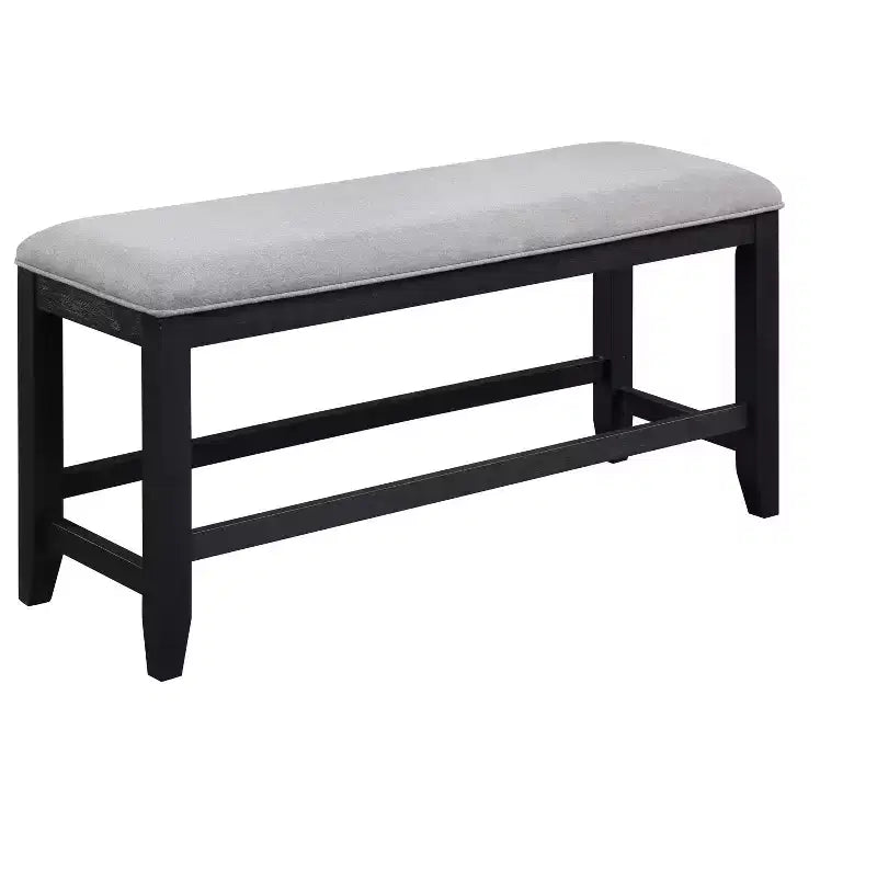 Banc de comptoir moderne en tissu rembourré et bois dur