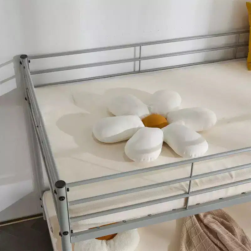 Lit superposé en métal blanc, taille double, pour enfants, adolescents et adultes, lit superposé en métal robuste avec échelle