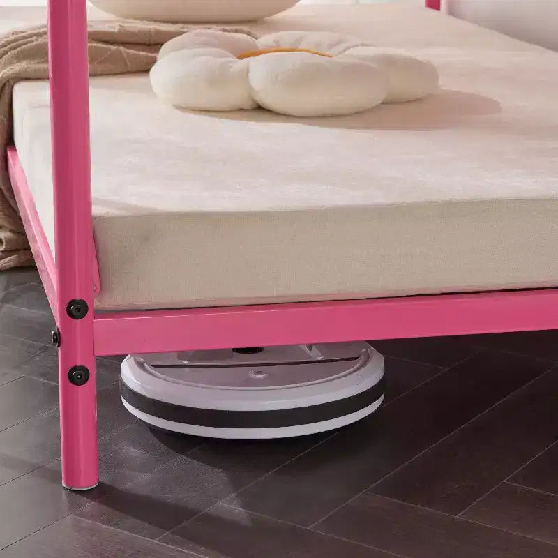 Lit superposé en métal blanc, taille double, pour enfants, adolescents et adultes, lit superposé en métal robuste avec échelle
