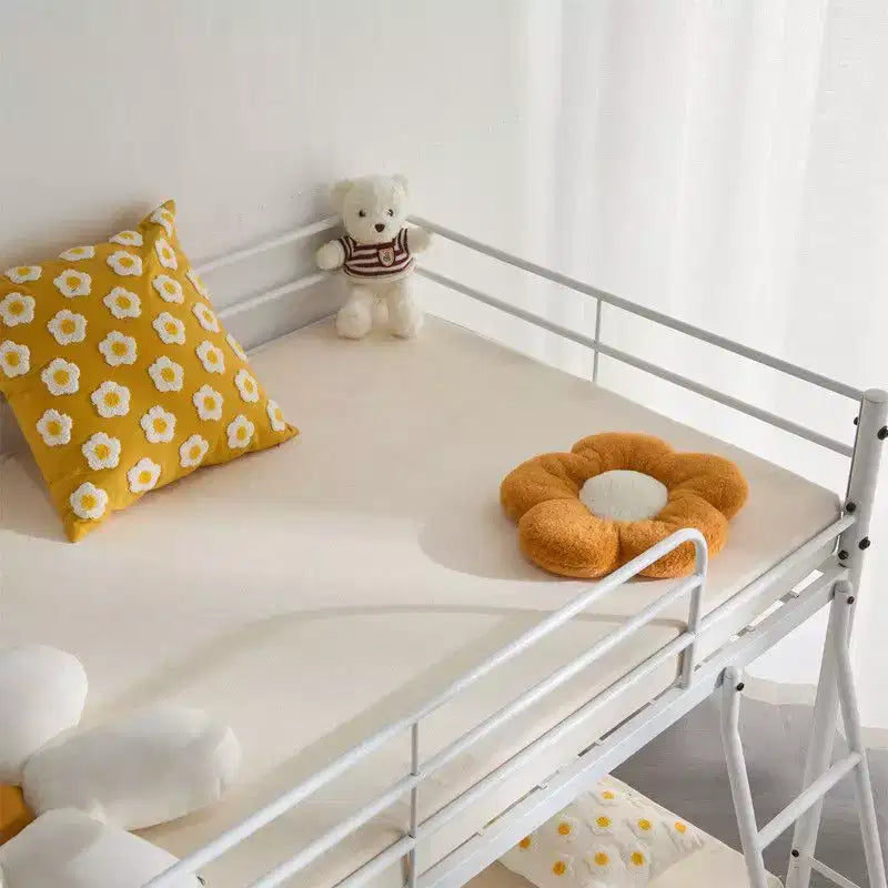 Lit superposé en métal blanc, taille double, pour enfants, adolescents et adultes, lit superposé en métal robuste avec échelle