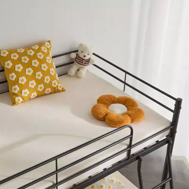 Lit superposé en métal blanc, taille double, pour enfants, adolescents et adultes, lit superposé en métal robuste avec échelle