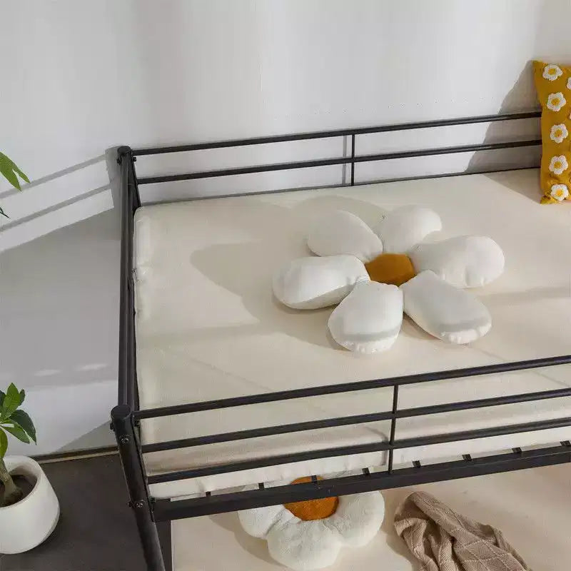 Lit superposé en métal blanc, taille double, pour enfants, adolescents et adultes, lit superposé en métal robuste avec échelle