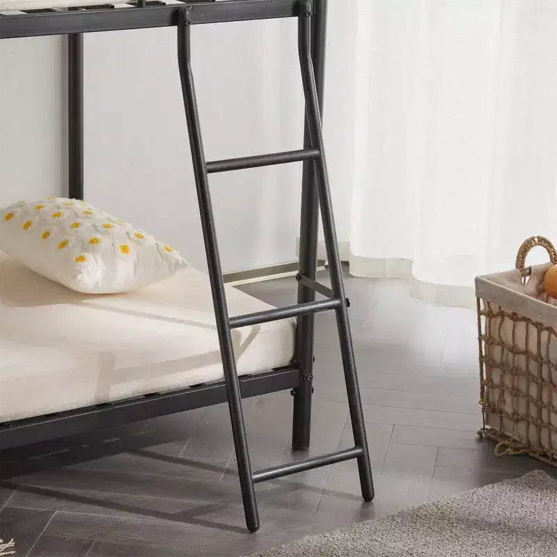 Lit superposé en métal blanc, taille double, pour enfants, adolescents et adultes, lit superposé en métal robuste avec échelle
