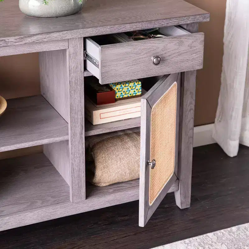 Meuble TV avec rangement – gris – SEI