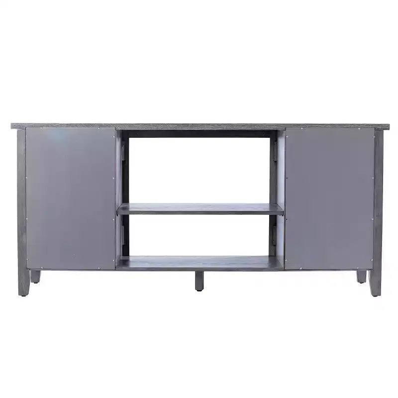 Meuble TV avec rangement – gris – SEI