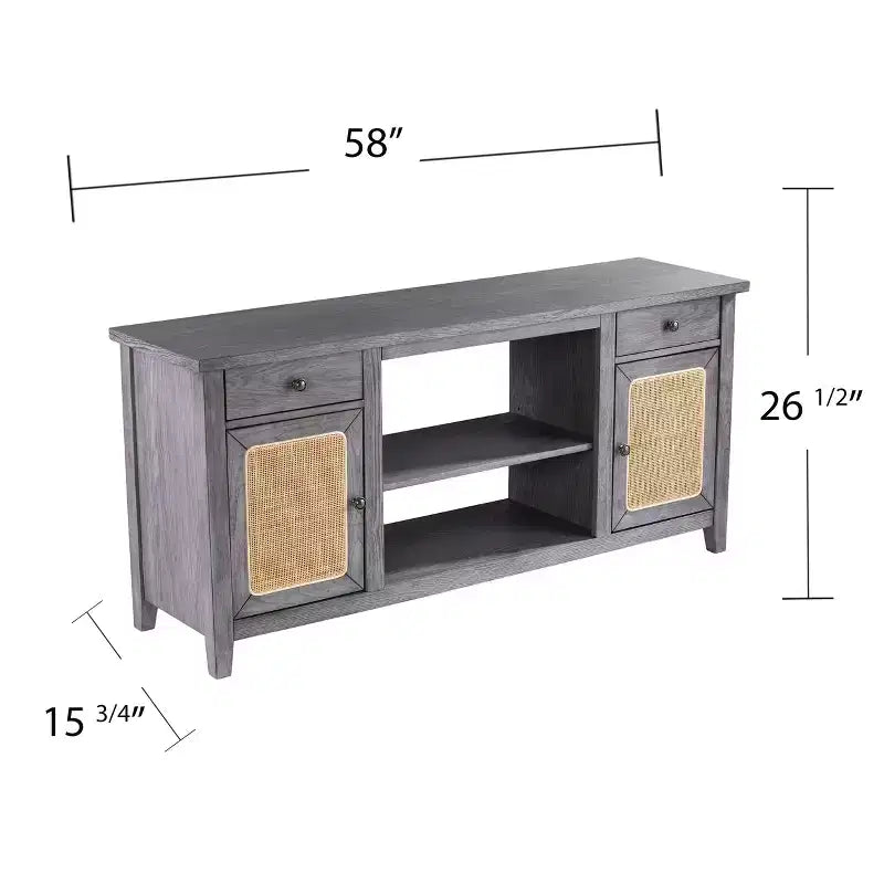 Meuble TV avec rangement – gris – SEI