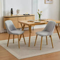 Dining Chairs Set of 2,Modern Upholstered Kitchen Chairs with Ergonomic Back Support,300lbs Capacity Dining Chairs with Oak Legs