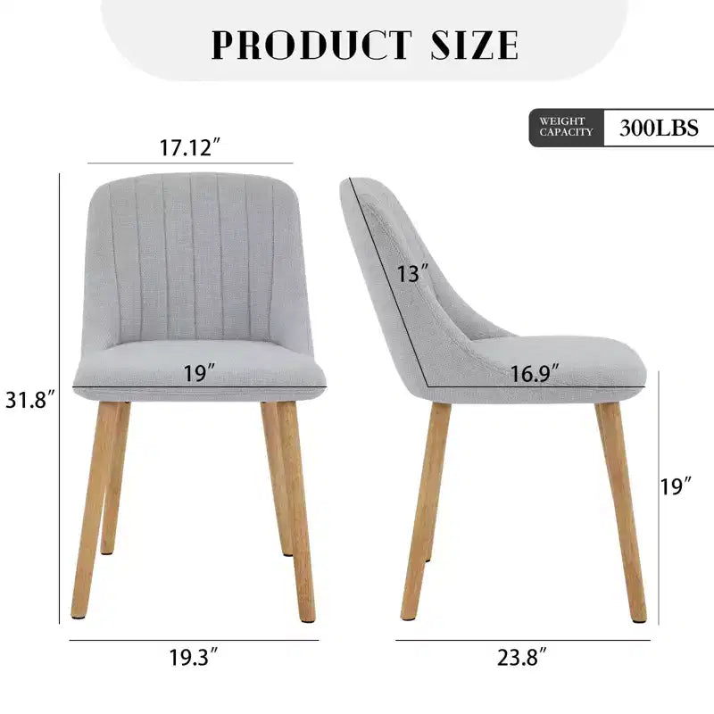 Lot de 2 chaises de salle à manger, chaises de cuisine modernes rembourrées avec dossier ergonomique, chaises de salle à manger avec pieds en chêne capacité 136 kg