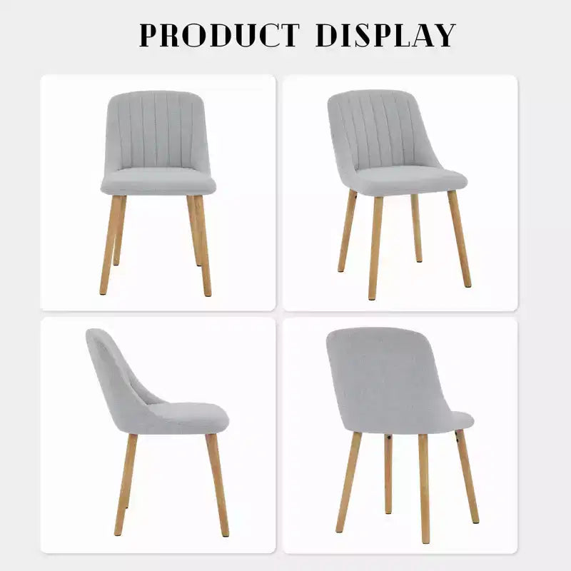 Lot de 2 chaises de salle à manger, chaises de cuisine modernes rembourrées avec dossier ergonomique, chaises de salle à manger avec pieds en chêne capacité 136 kg