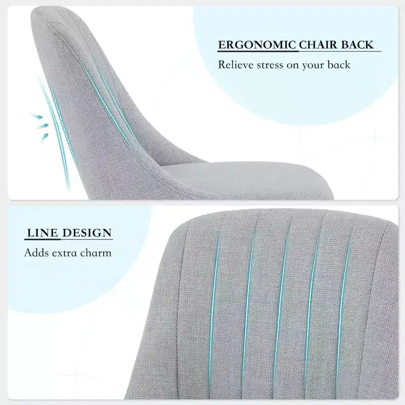 Lot de 2 chaises de salle à manger, chaises de cuisine modernes rembourrées avec dossier ergonomique, chaises de salle à manger avec pieds en chêne capacité 136 kg