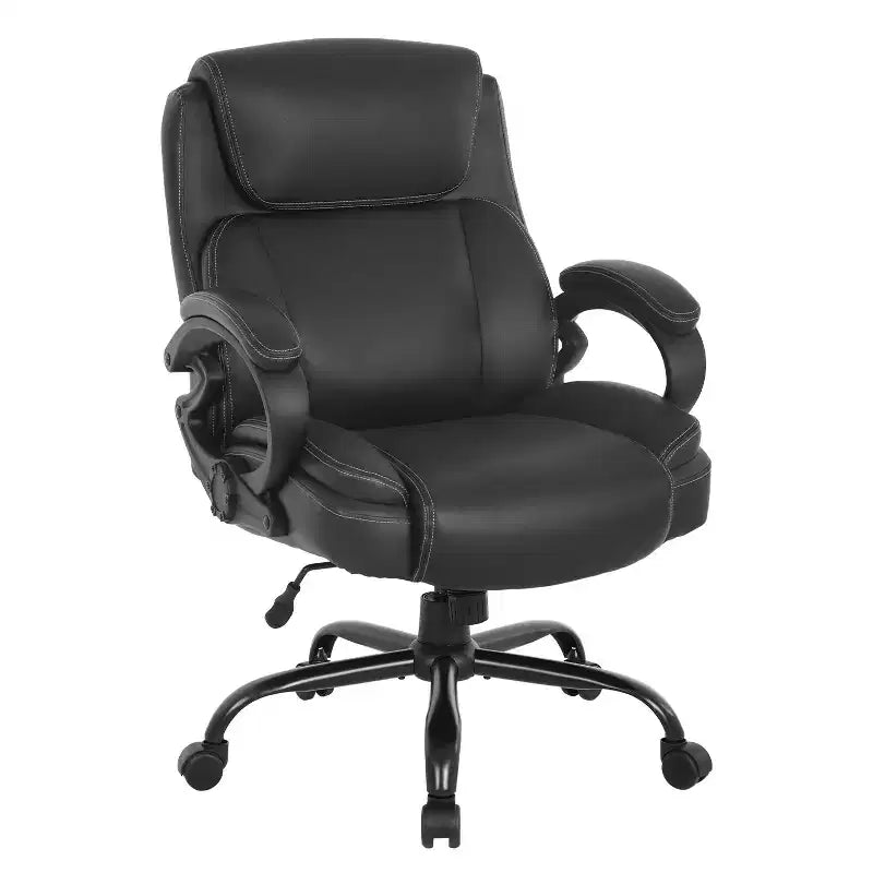 BestMassage Big and Tall Office Chair Computer Chair with Armrests, Black