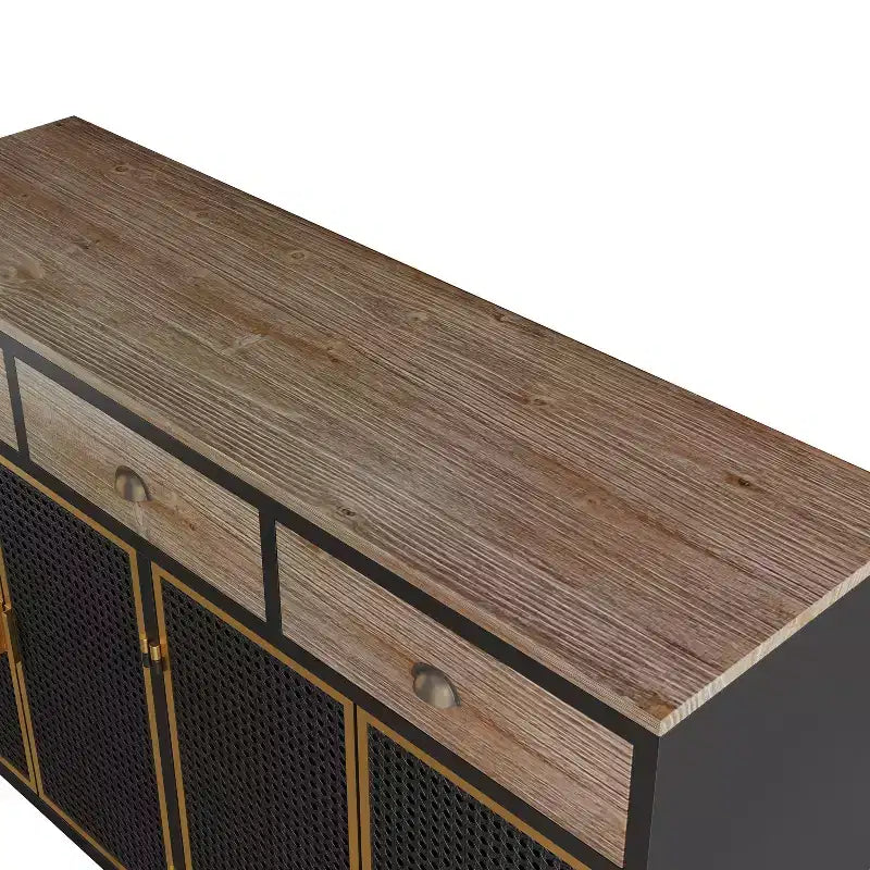 Buffet de cuisine  avec 6 portes, armoire de rangement multifonctionnelle avec 1 étagère ouverte et 1 tiroir