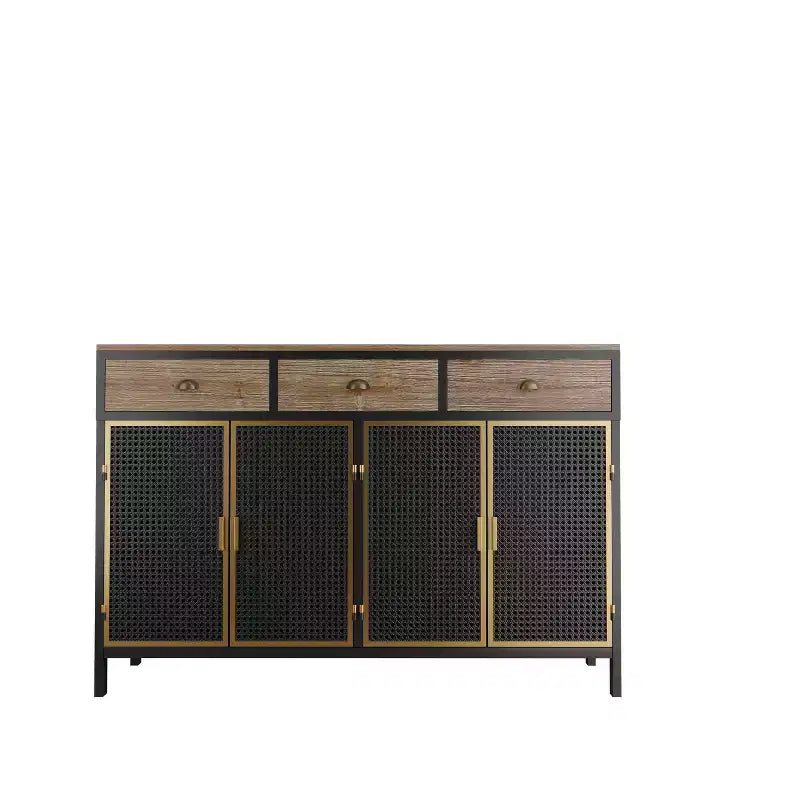 Buffet de cuisine  avec 6 portes, armoire de rangement multifonctionnelle avec 1 étagère ouverte et 1 tiroir