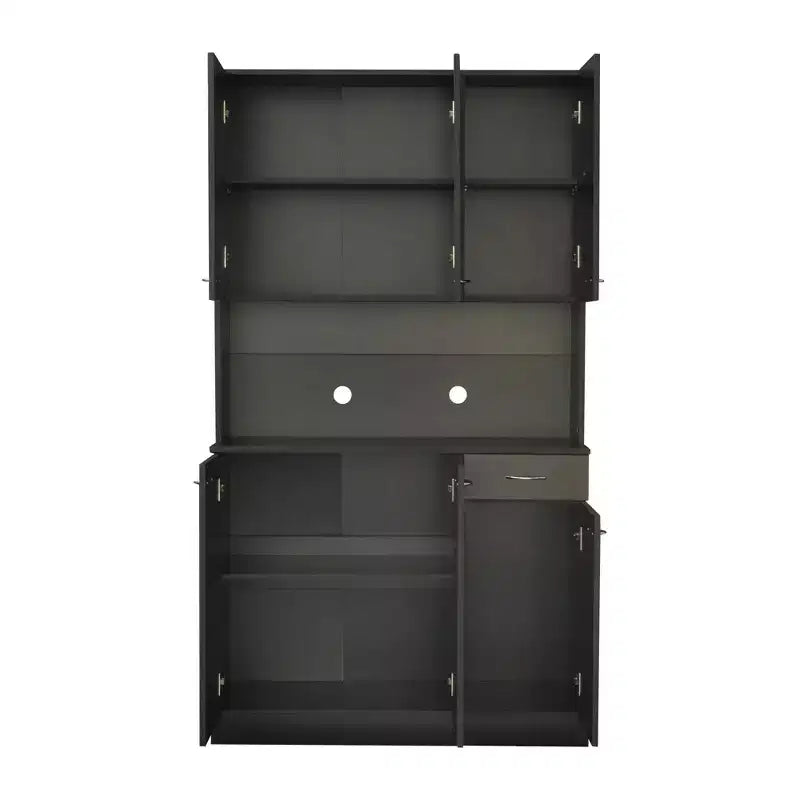 Buffet de cuisine  avec 6 portes, armoire de rangement multifonctionnelle avec 1 étagère ouverte et 1 tiroir