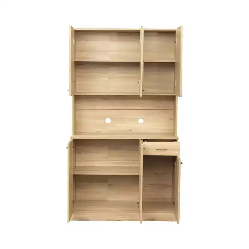 Buffet de cuisine  avec 6 portes, armoire de rangement multifonctionnelle avec 1 étagère ouverte et 1 tiroir