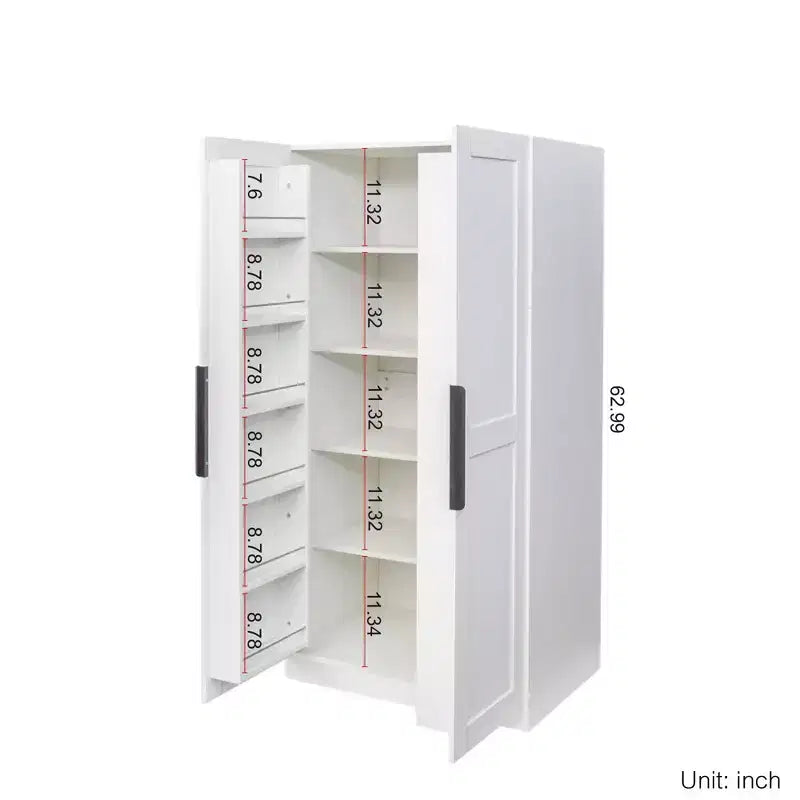 Buffet de cuisine  avec 6 portes, armoire de rangement multifonctionnelle avec 1 étagère ouverte et 1 tiroir