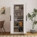 Buffet de cuisine  avec 6 portes, armoire de rangement multifonctionnelle avec 1 étagère ouverte et 1 tiroir