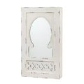 Gilmore Shabby Chic Wall Mount Jewelry Mirror - White - SEI