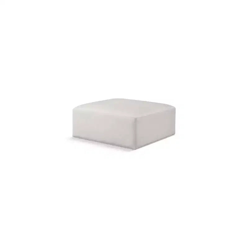 Meridian Furniture,Cube Cream Vegan Leather Ottoman