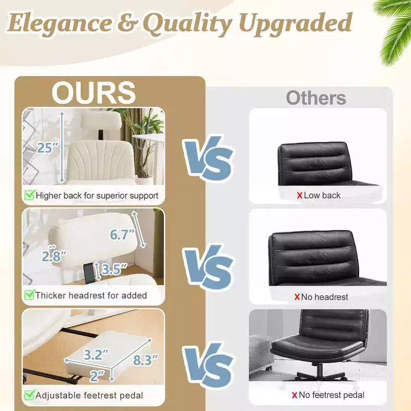 | Chaise de bureau blanche 24,41 pouces