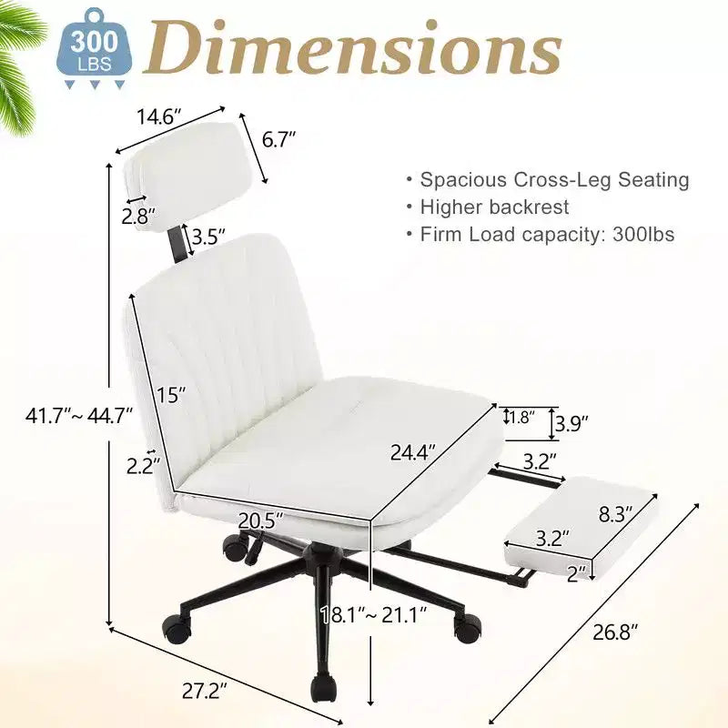 | Chaise de bureau blanche 24,41 pouces