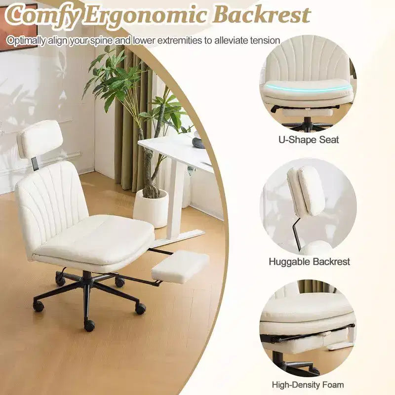 | Chaise de bureau blanche 24,41 pouces