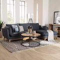 Baxton Studio Linanas Modern Dark Grey Fabric Right Facing Sectional Sofa