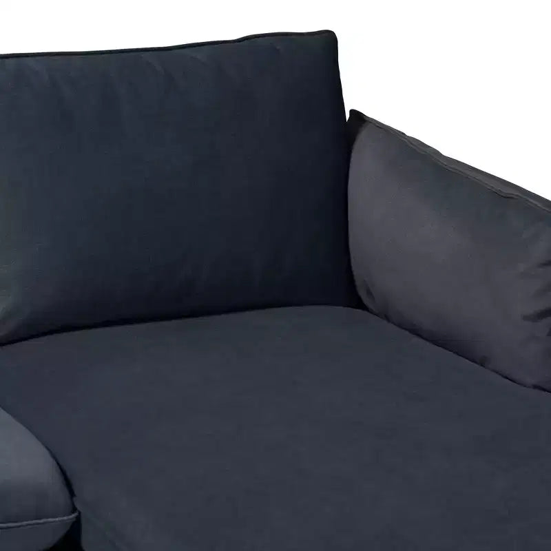 Canapé sectionnel d'angle droit en tissu gris foncé moderne