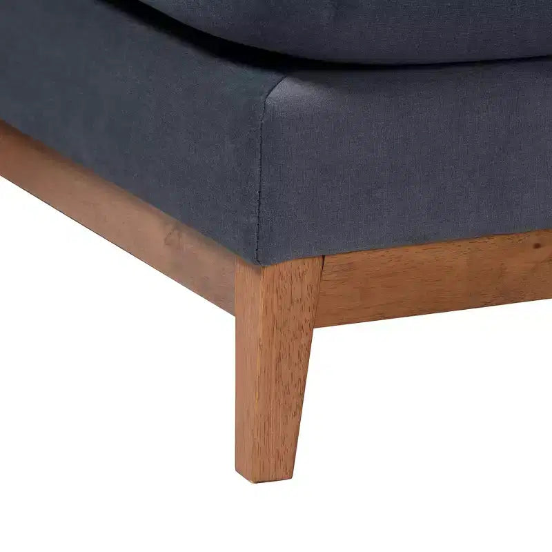 Canapé sectionnel d'angle droit en tissu gris foncé moderne
