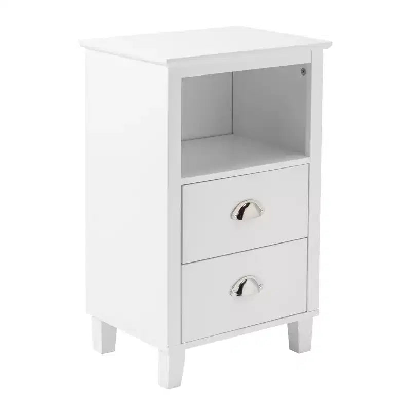 Karl Home 2-Drawer White MDF 15.75in. W Nightstands