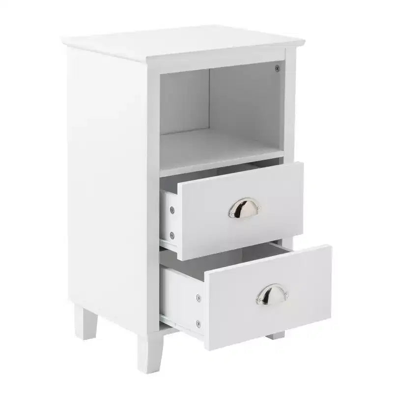 Tables de chevet 2 tiroirs en MDF blanc de 40 cm (15,75 po) de large