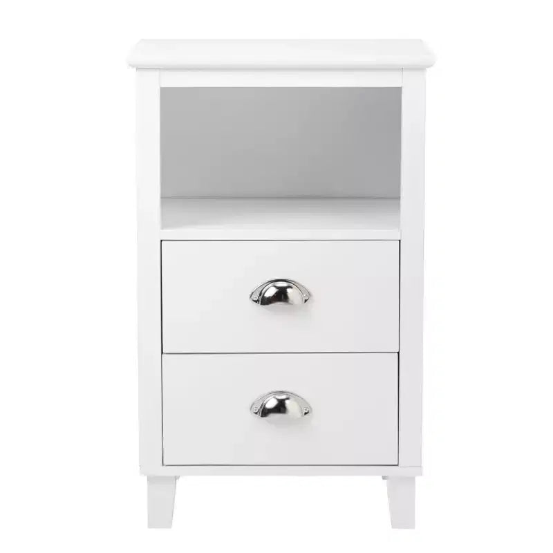 Tables de chevet 2 tiroirs en MDF blanc de 40 cm (15,75 po) de large