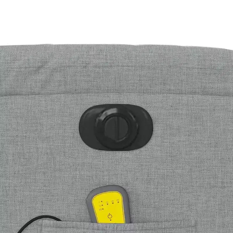 Fauteuil inclinable de massage électrique gris clair, fauteuil de relaxation réglable avec massage vibrant, poche latérale, confort en tissu