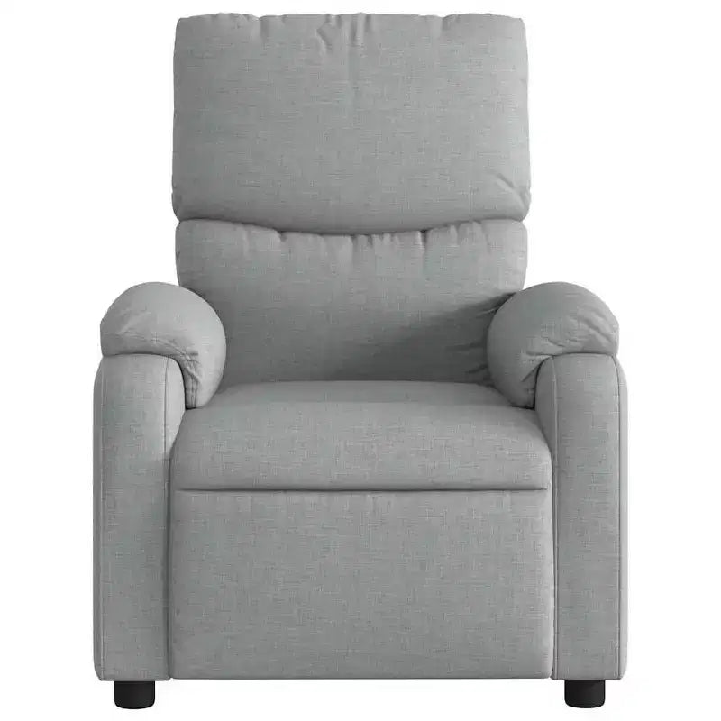Fauteuil inclinable de massage électrique gris clair, fauteuil de relaxation réglable avec massage vibrant, poche latérale, confort en tissu
