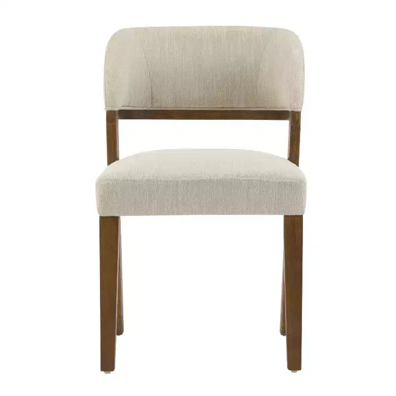 Chaises de salle à manger modernes rembourrées en bois d'hévéa (lot de 2)