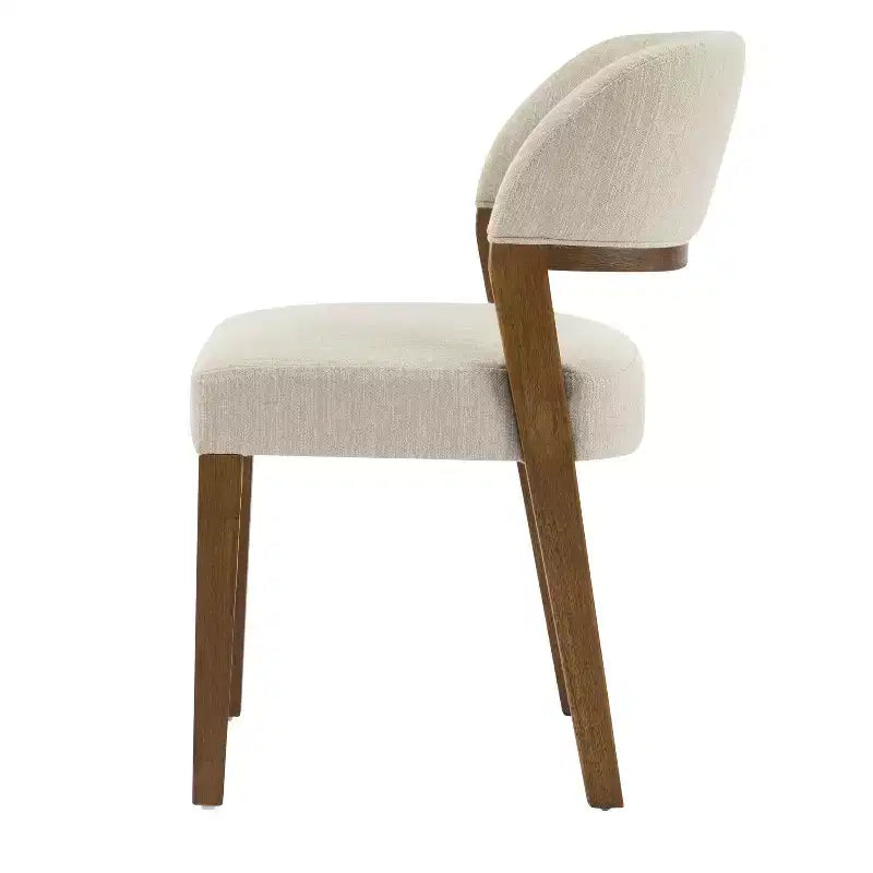 Chaises de salle à manger modernes rembourrées en bois d'hévéa (lot de 2)