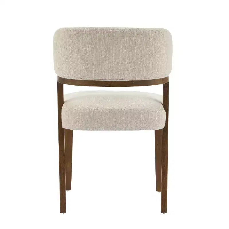 Chaises de salle à manger modernes rembourrées en bois d'hévéa (lot de 2)