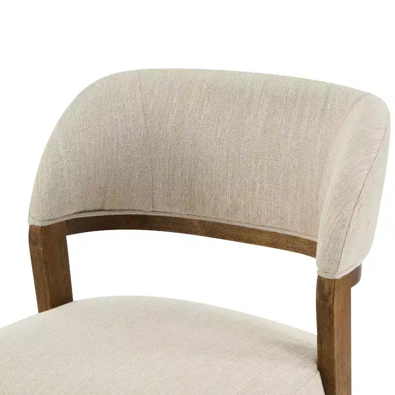 Chaises de salle à manger modernes rembourrées en bois d'hévéa (lot de 2)
