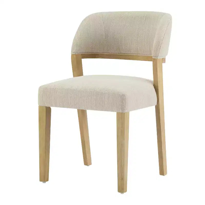 Chaises de salle à manger modernes rembourrées en bois d'hévéa (lot de 2)