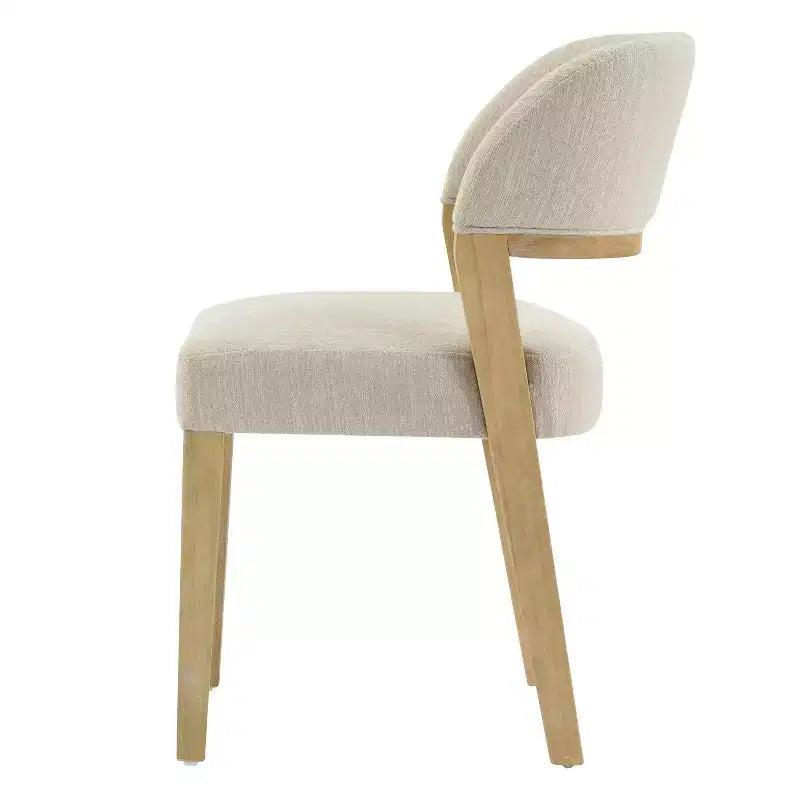 Chaises de salle à manger modernes rembourrées en bois d'hévéa (lot de 2)