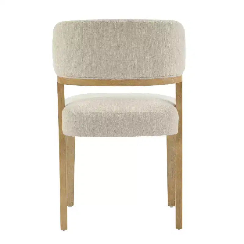Chaises de salle à manger modernes rembourrées en bois d'hévéa (lot de 2)