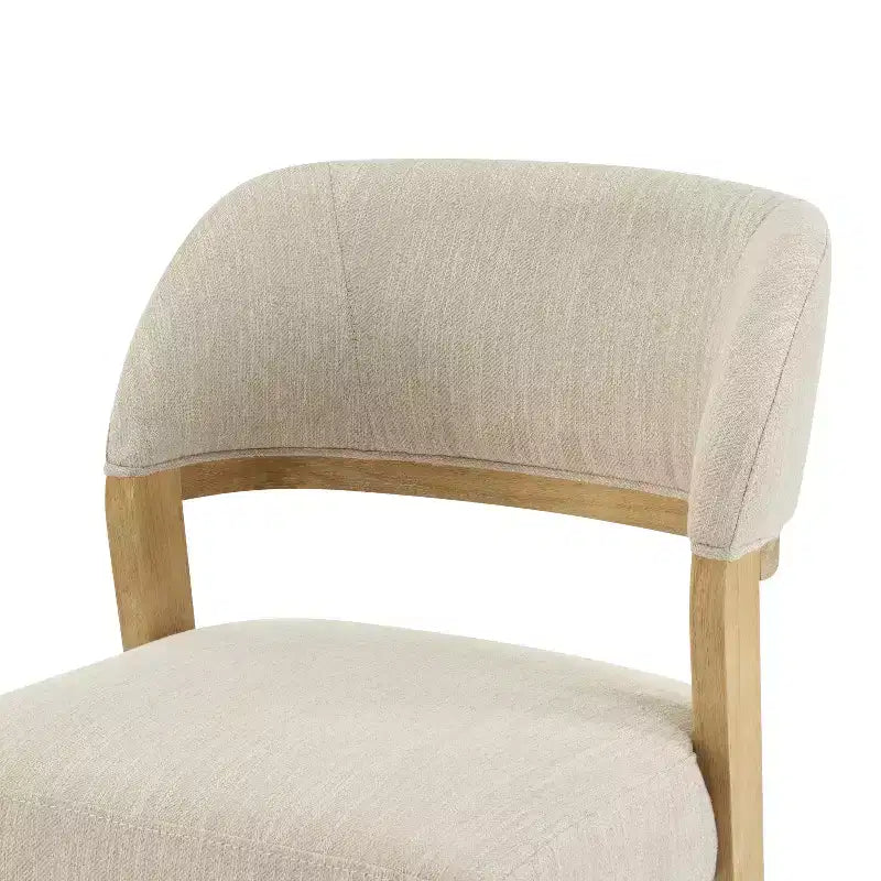 Chaises de salle à manger modernes rembourrées en bois d'hévéa (lot de 2)