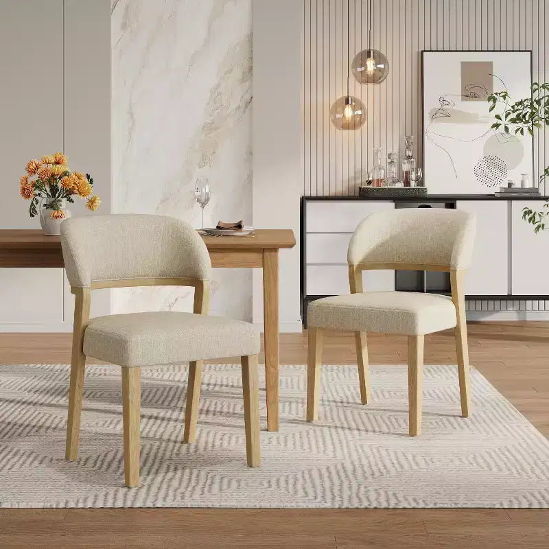 Christopher Knight Home Xayah Modern Rubberwood Upholstered Dining Chairs (Set of 2)