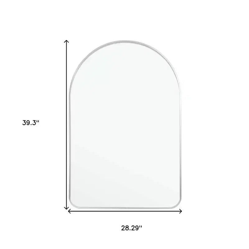 Miroir de courtoisie de salle de bain encadré en métal arche argenté de 39 pouces