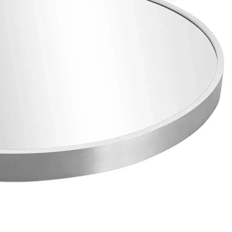 Miroir de courtoisie de salle de bain encadré en métal arche argenté de 39 pouces