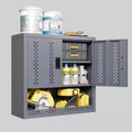Metal Garage Cabinets with Doors, Wall-Mounted Storage Cabinets, Floating Tool Cabinets, Gray, for Basements, Kitchens, and Warehouses