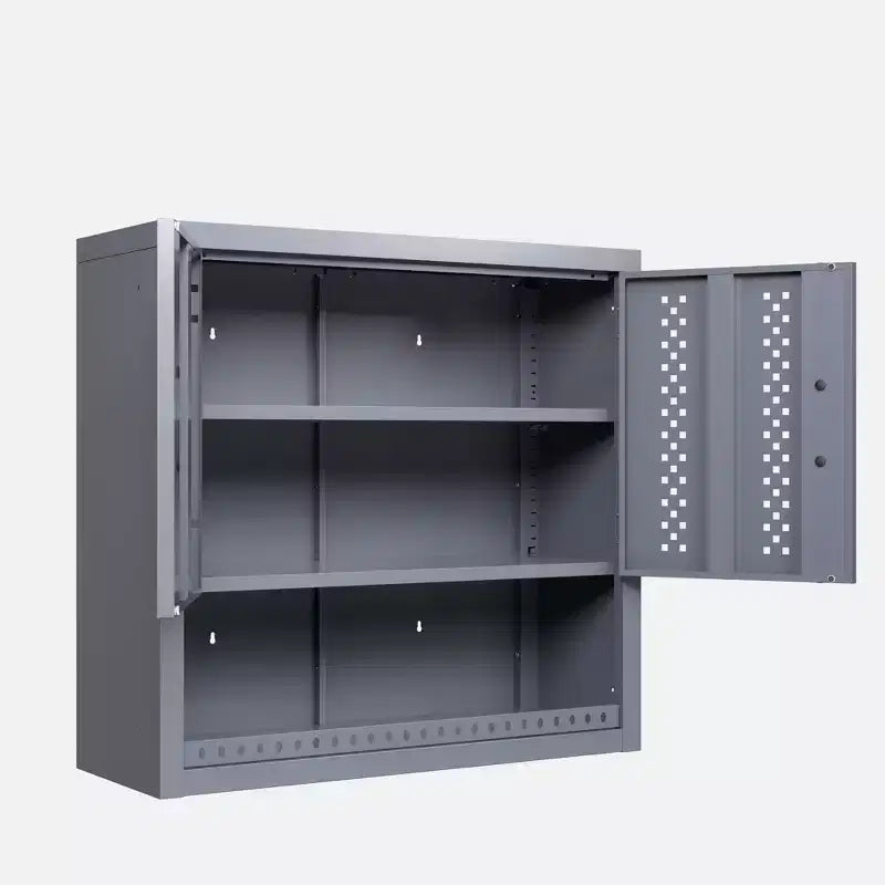 Armoires de garage métalliques avec portes, armoires de rangement murales, armoires à outils flottantes, grises, pour sous-sols, cuisines et entrepôts